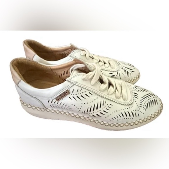PIKOLINOS Women's Mesina Lace up Nata Cream Lather Shoes Size 7.5-8/38 - Picture 1 of 16